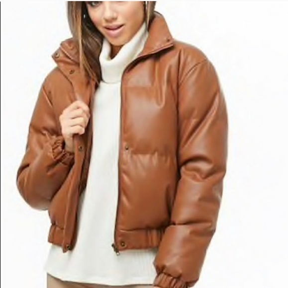 Jackets & Blazers - Last one! Final sale! Faux Leather Puffer Jacket
